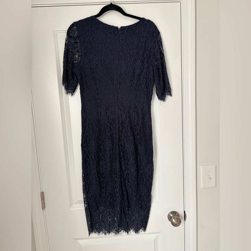Chic Long Sleeve Navy Lace Dress